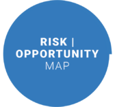 Risk opportunity grafik i blå